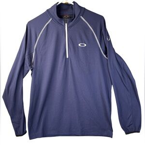 Oakley Dark Blue half Zip Pullover with Logo Tag Small